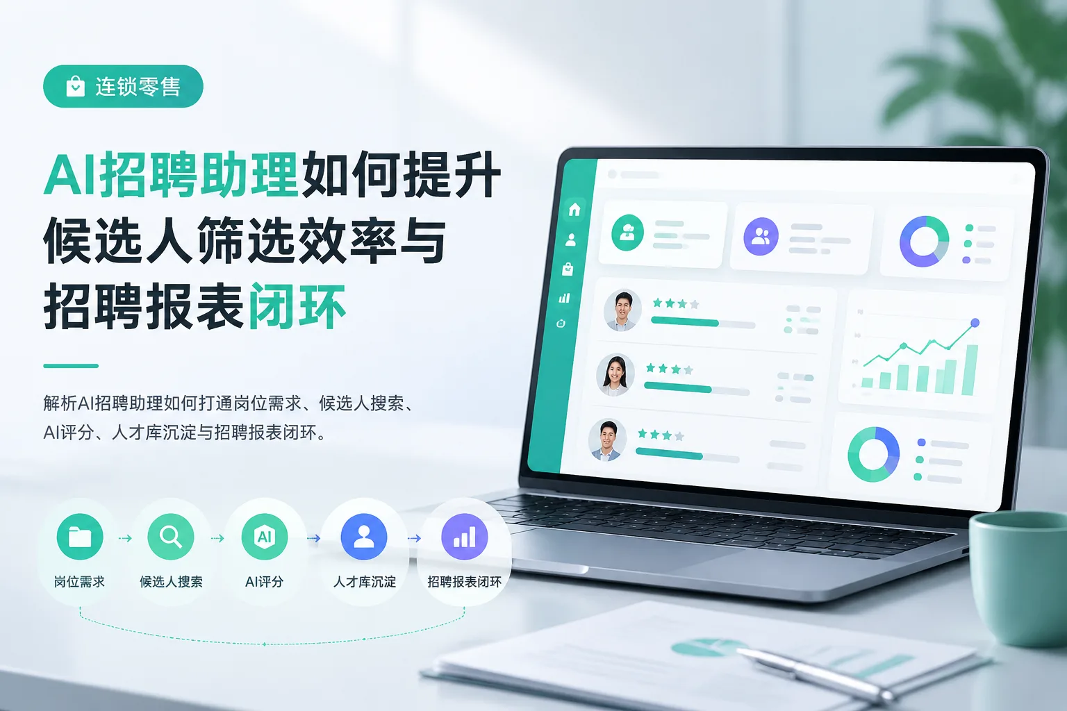 AI招聘助理如何提升候选人筛选效率与招聘报表闭环文章封面