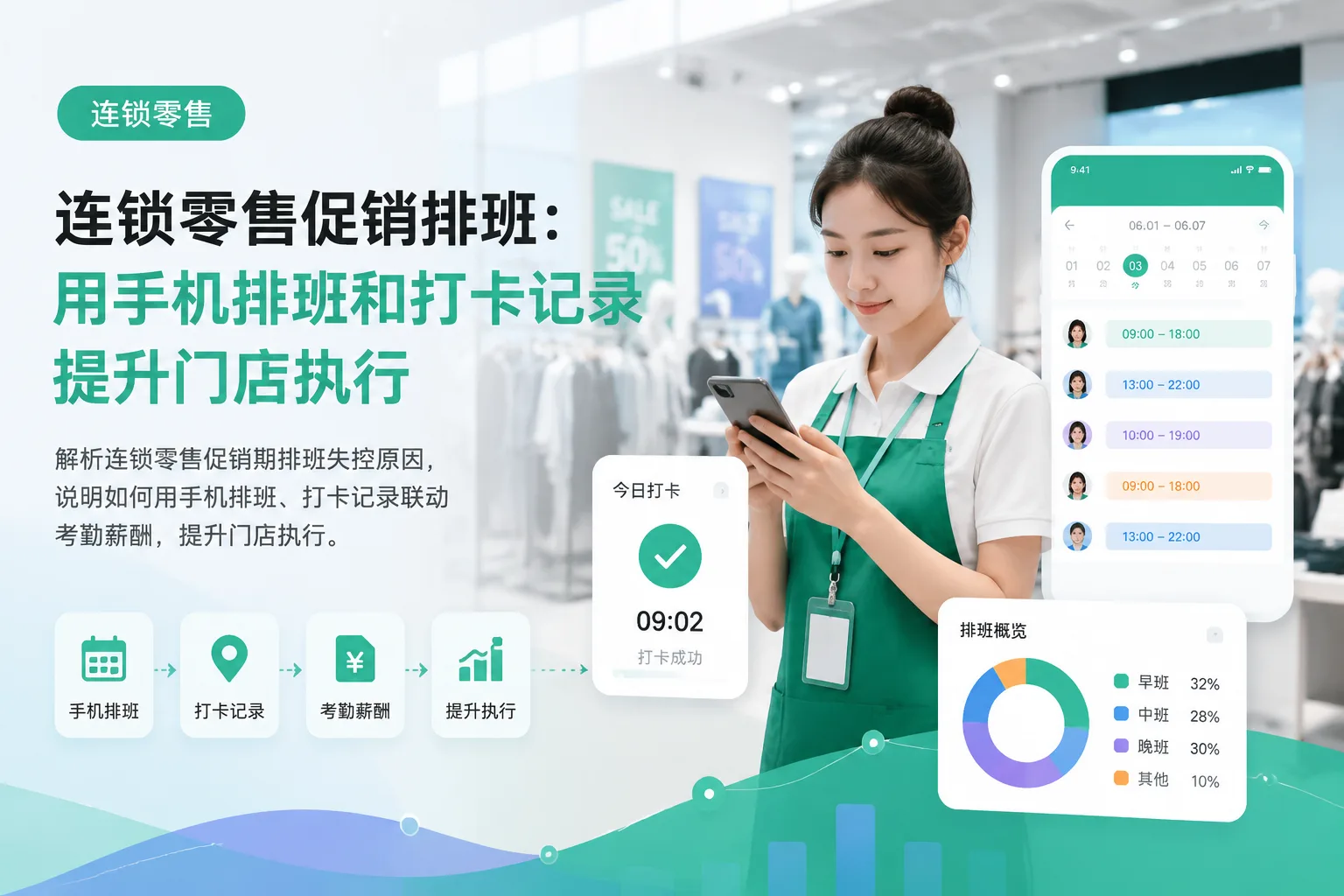 连锁零售促销排班：用手机排班和打卡记录提升门店执行文章封面