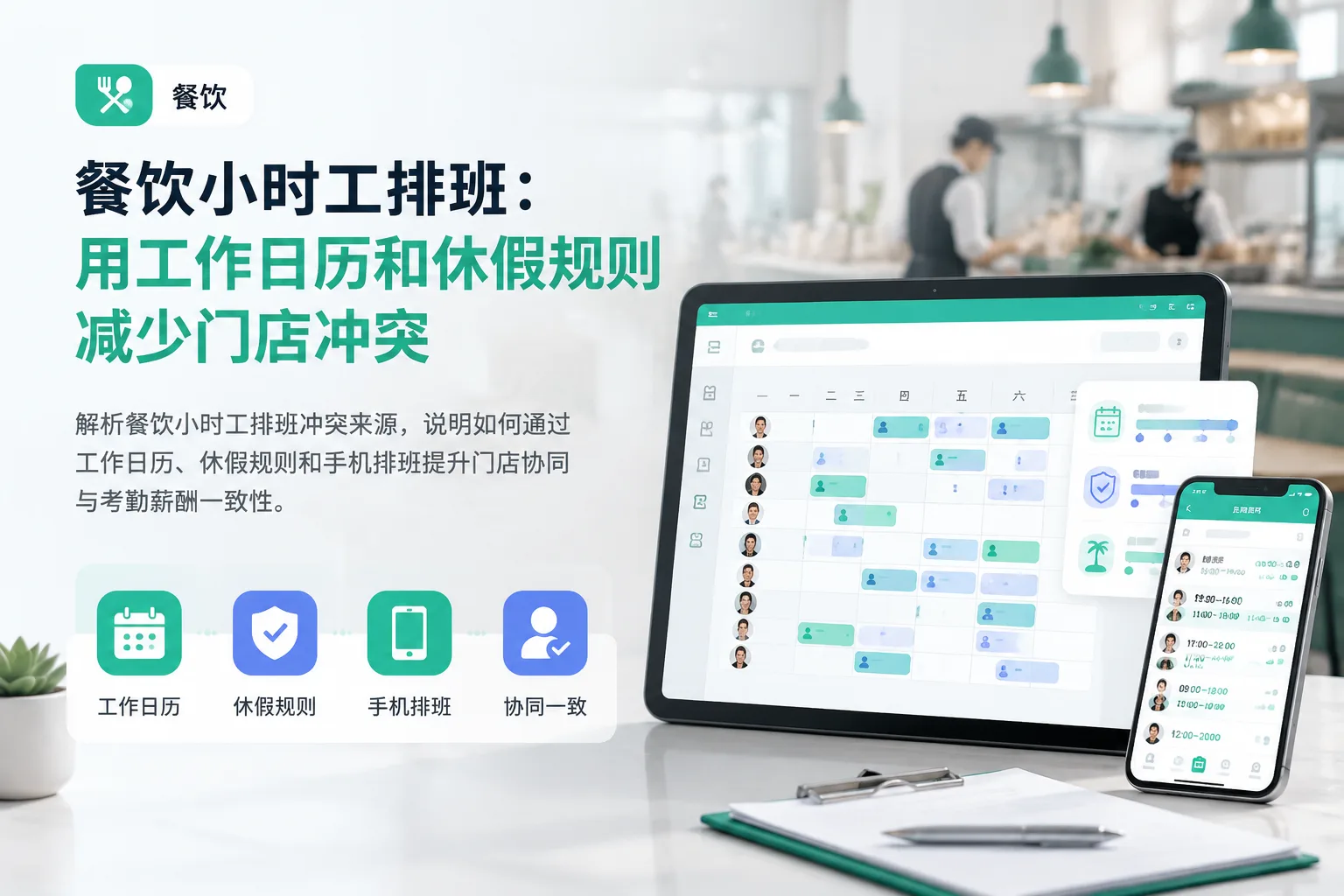 餐饮小时工排班:用工作日历和休假规则减少门店冲突文章封面