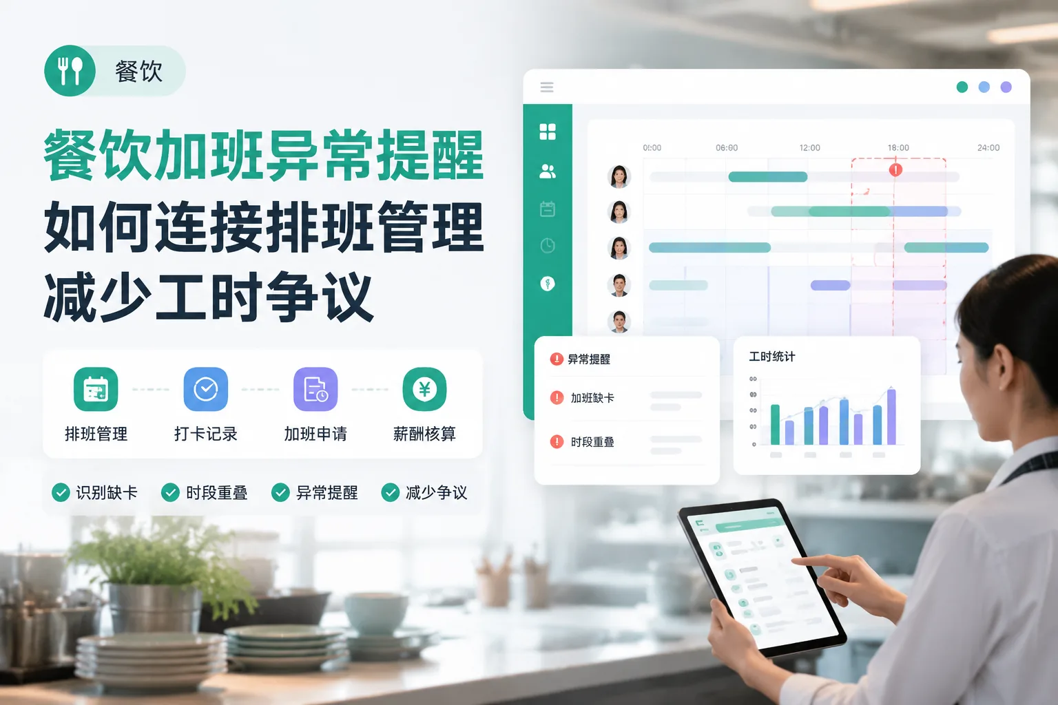 餐饮加班异常提醒如何连接排班管理减少工时争议文章封面