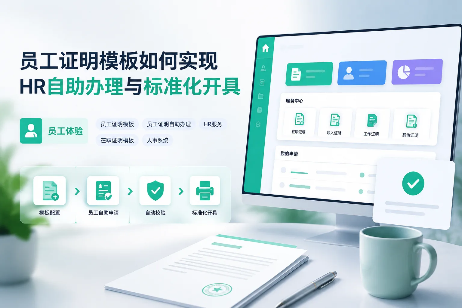 员工证明模板如何实现HR自助办理与标准化开具文章封面