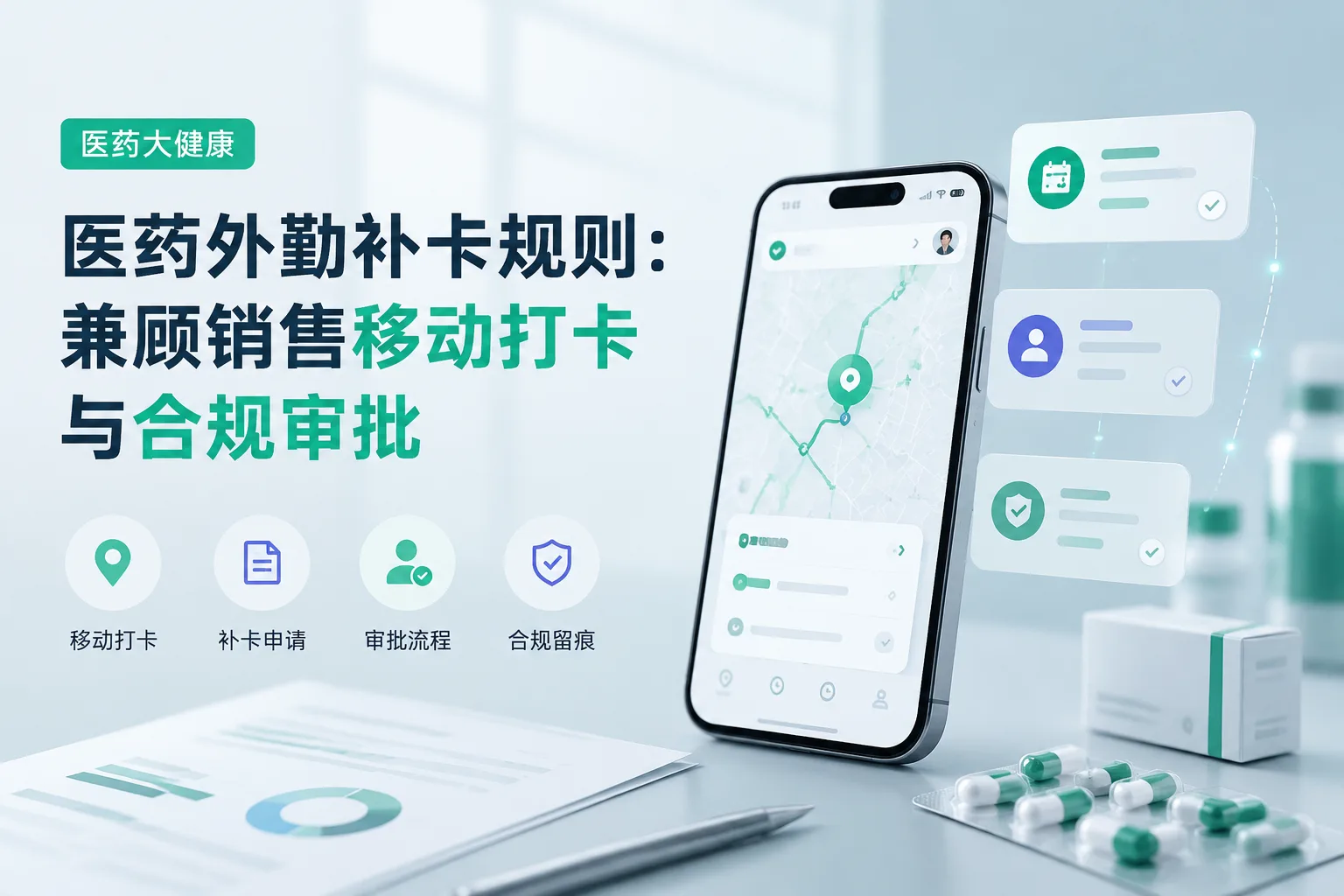 医药外勤补卡规则：兼顾销售移动打卡与合规审批文章封面