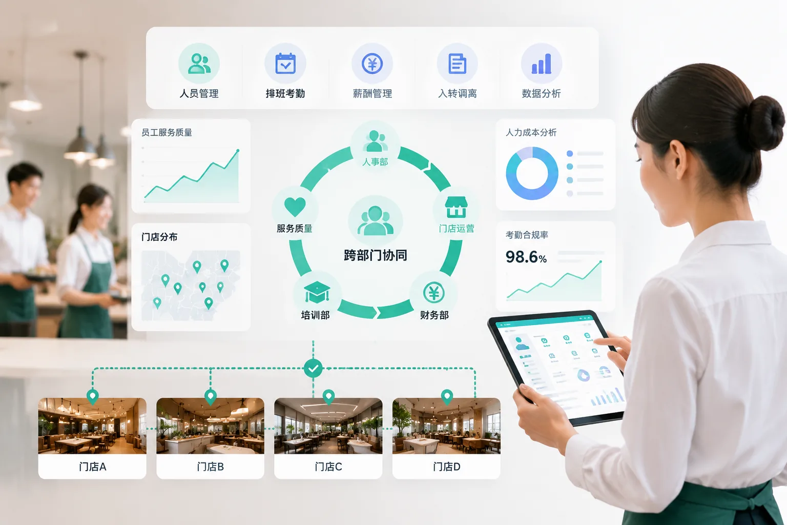 餐饮组织人事如何通过跨部门协同提升员工服务与管理质量文章封面