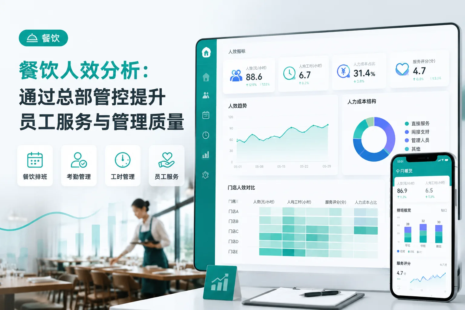 餐饮人效分析：通过总部管控提升员工服务与管理质量文章封面