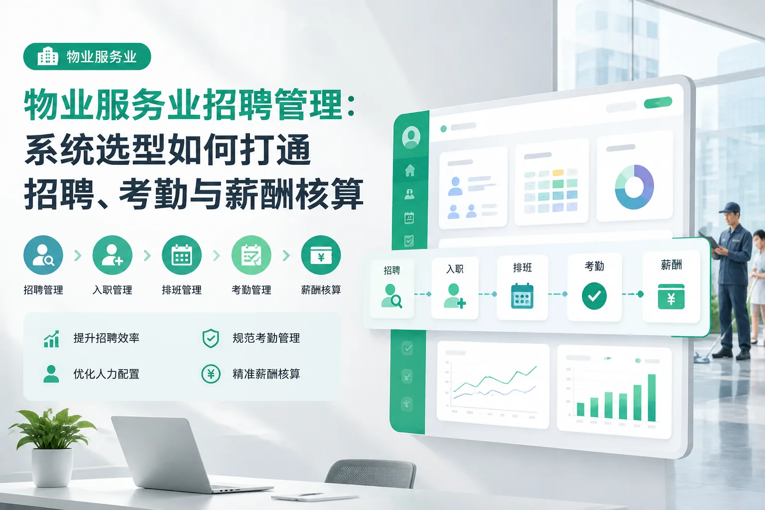 物业服务业招聘管理：系统选型如何打通招聘、考勤与薪酬核算文章封面