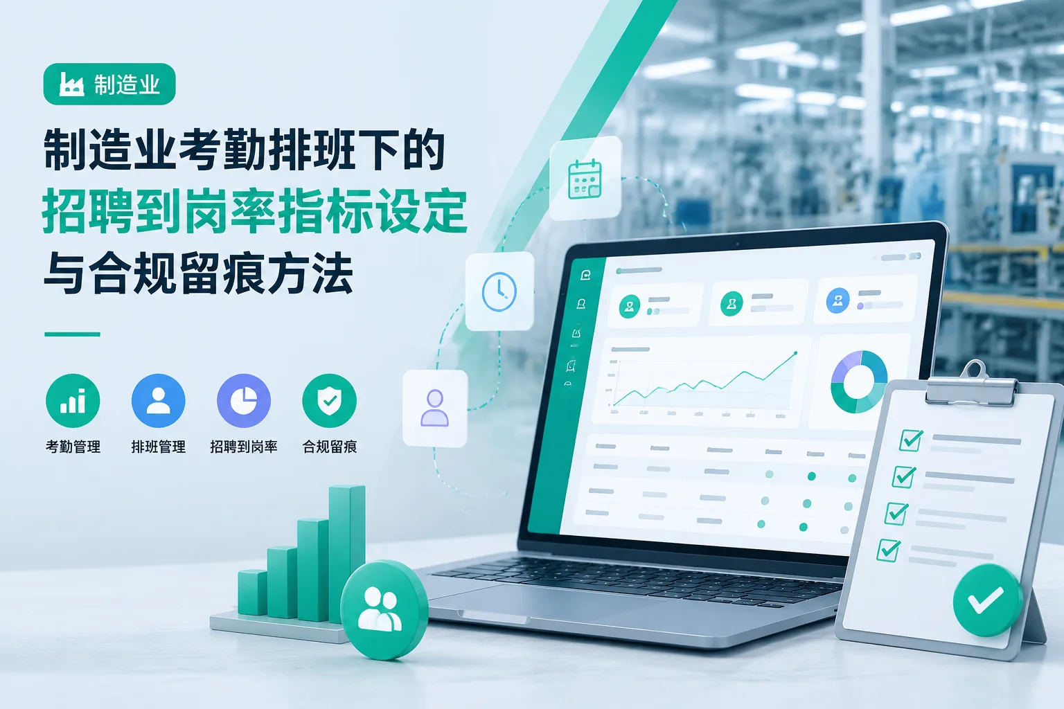 制造业考勤排班下的招聘到岗率指标设定与合规留痕方法文章封面
