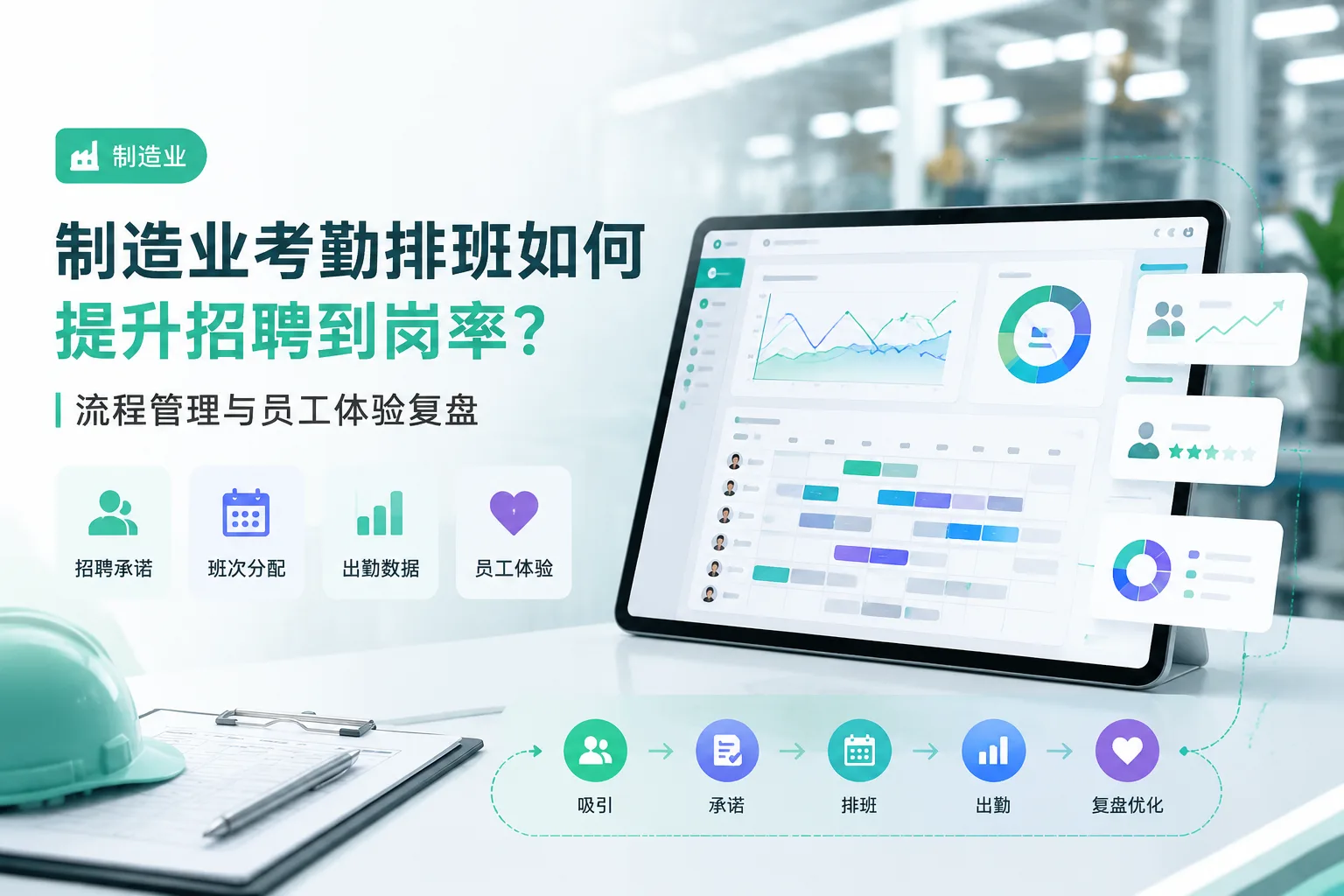 制造业考勤排班如何提升招聘到岗率？流程管理与员工体验复盘文章封面