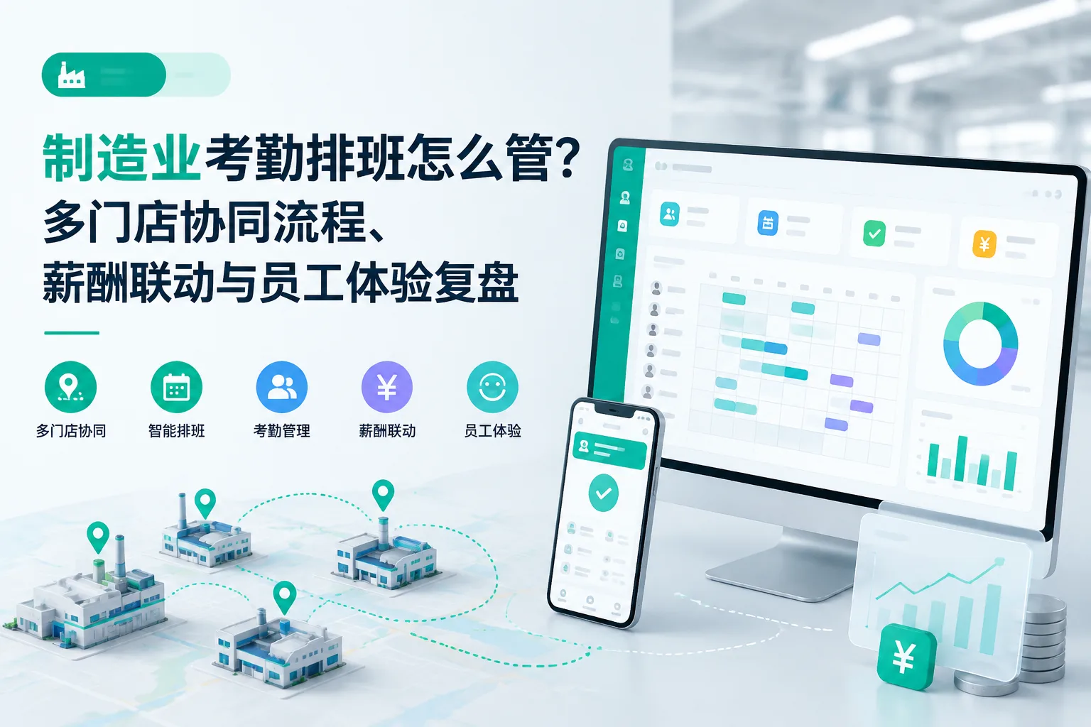 制造业考勤排班怎么管？多门店协同流程、薪酬联动与员工体验复盘文章封面