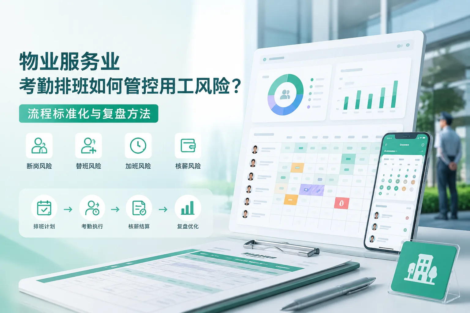 物业服务业考勤排班如何管控用工风险？流程标准化与复盘方法文章封面
