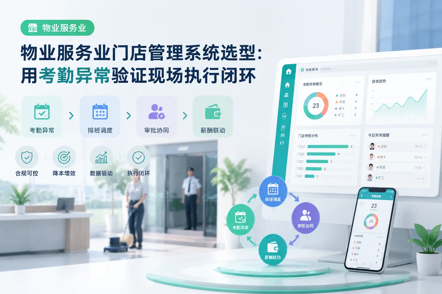 物业服务业门店管理系统选型：用考勤异常验证现场执行闭环文章封面