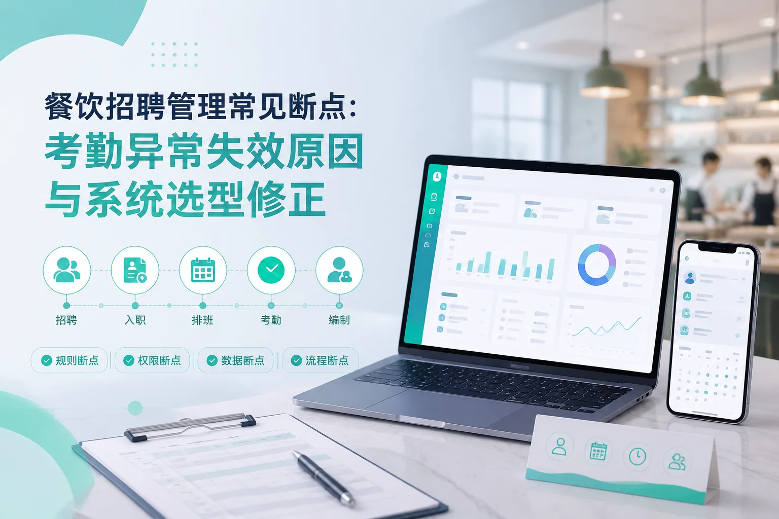 餐饮招聘管理常见断点：考勤异常失效原因与系统选型修正文章封面