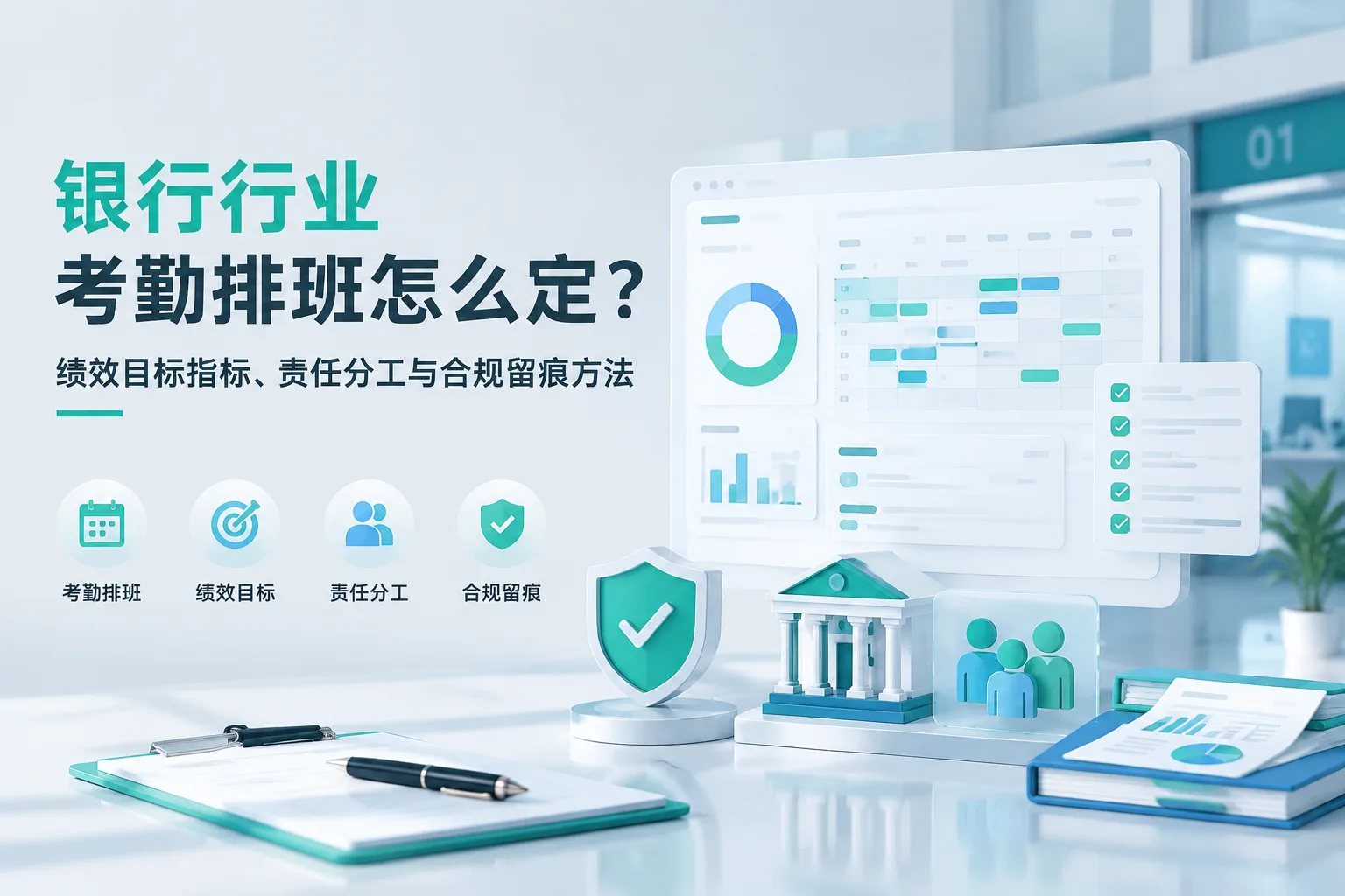 银行行业考勤排班怎么定？绩效目标指标、责任分工与合规留痕方法文章封面