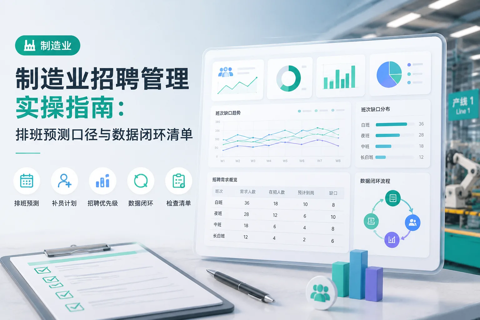 制造业招聘管理实操指南：排班预测口径与数据闭环清单文章封面