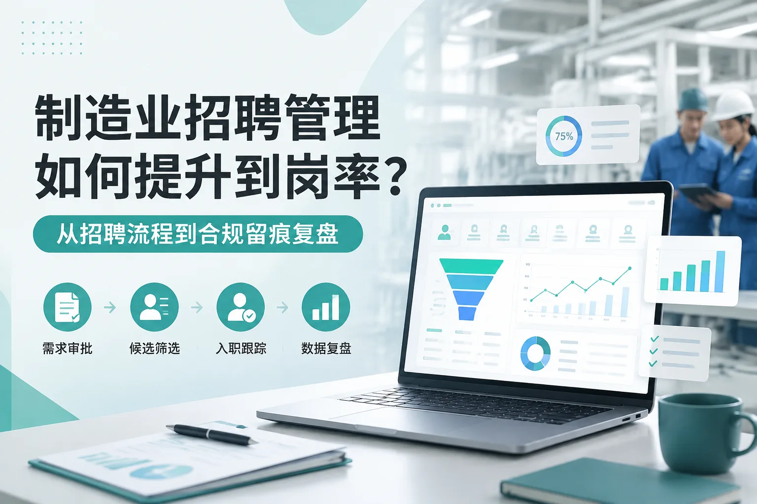 制造业招聘管理如何提升到岗率？从招聘流程到合规留痕复盘文章封面