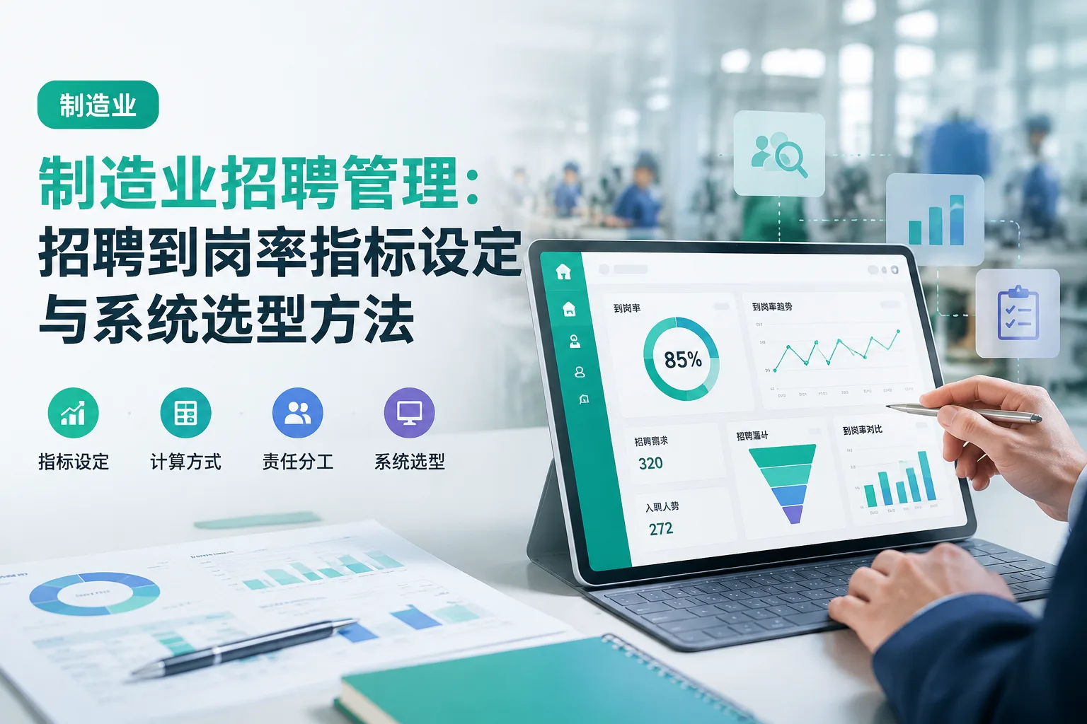 制造业招聘管理：招聘到岗率指标设定与系统选型方法文章封面