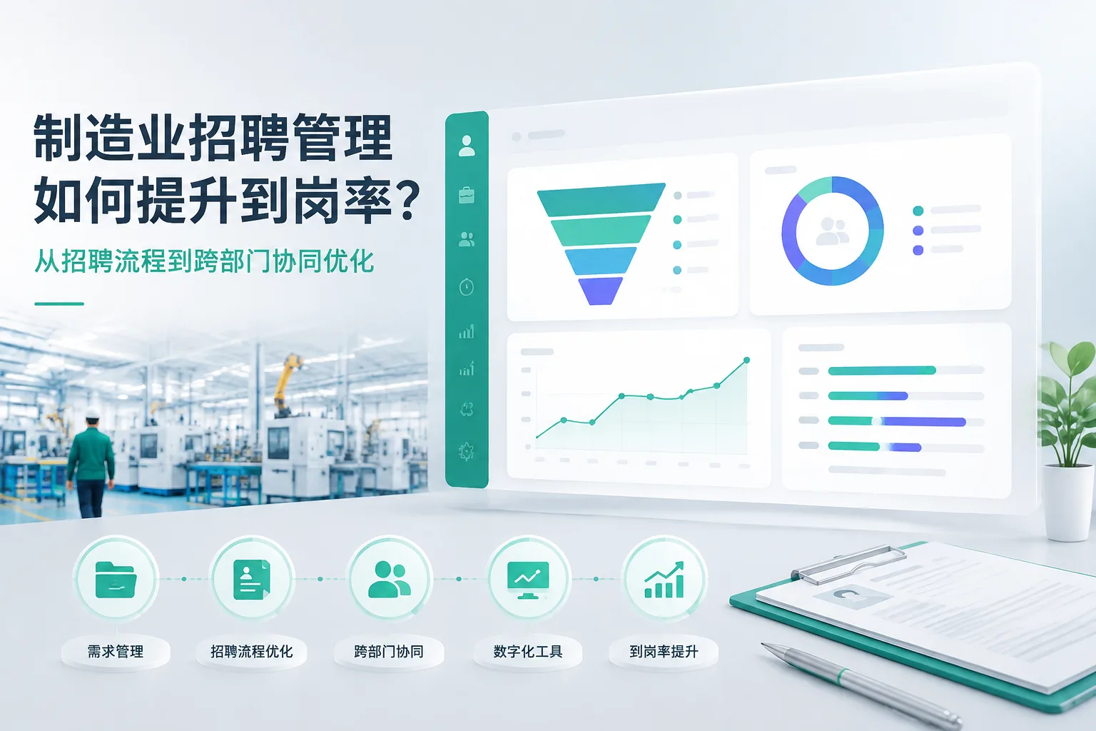 制造业招聘管理如何提升到岗率？从招聘流程到跨部门协同优化文章封面