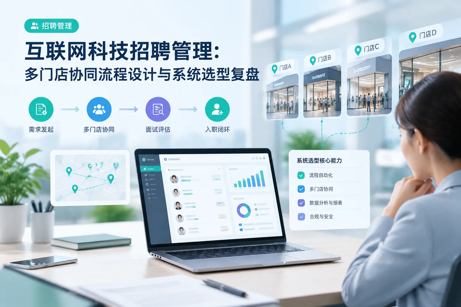 互联网科技招聘管理：多门店协同流程设计与系统选型复盘文章封面